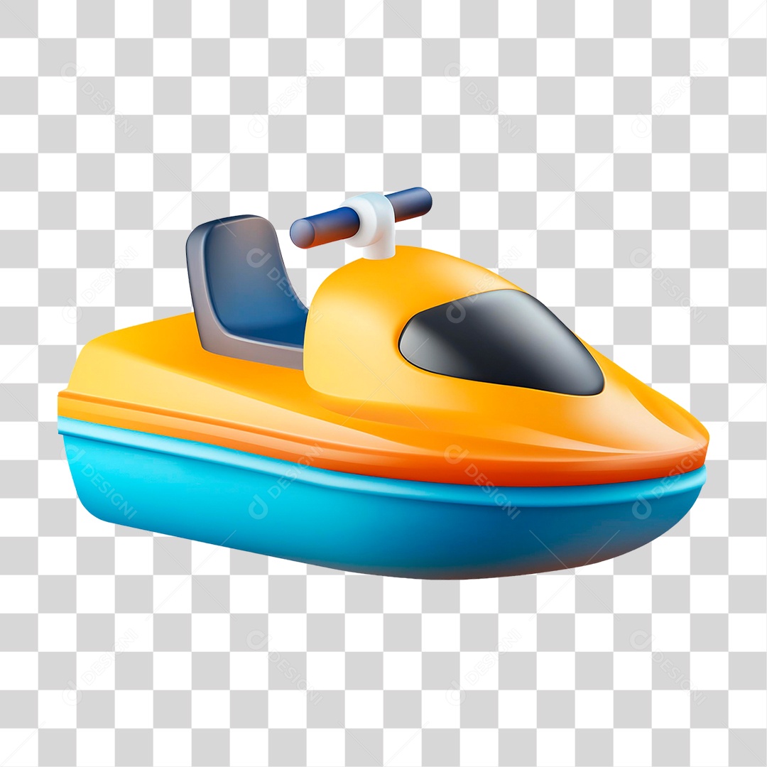 Jet Ski Amarelo PNG Transparente