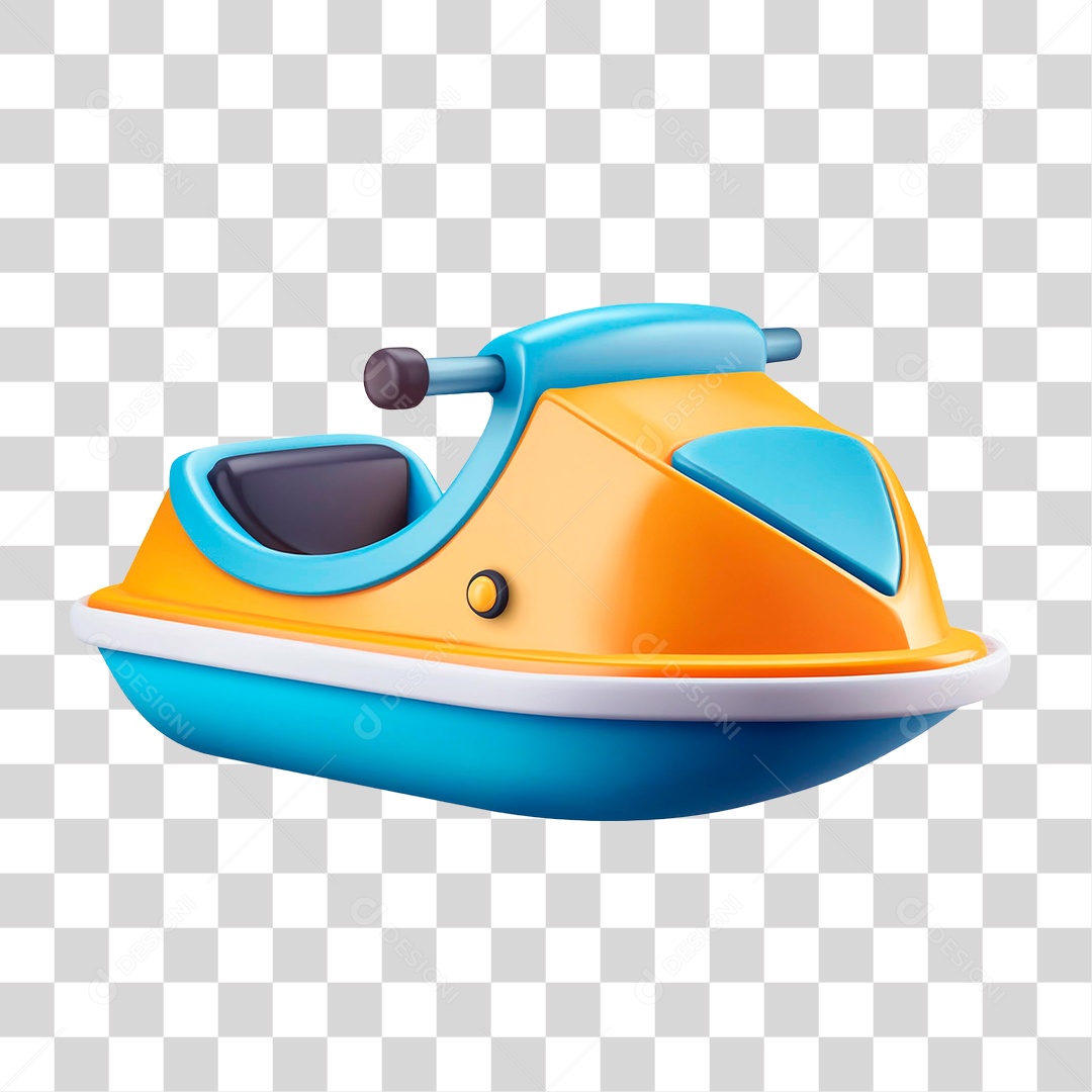 Jet Ski Amarelo PNG Transparente