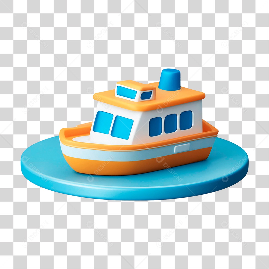 Navio Amarelo PNG Transparente