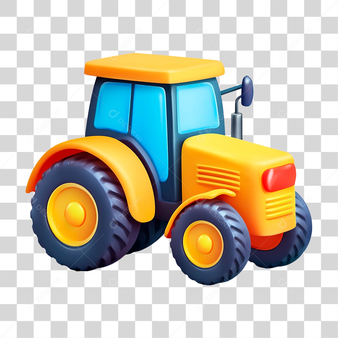 Trator Amarelo PNG Transparente