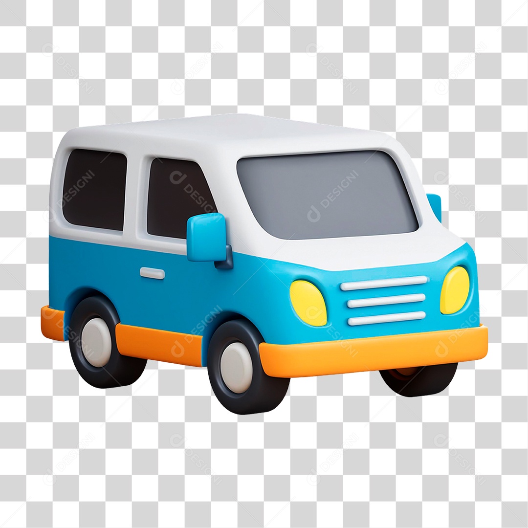 Kombi Azul PNG Transparente