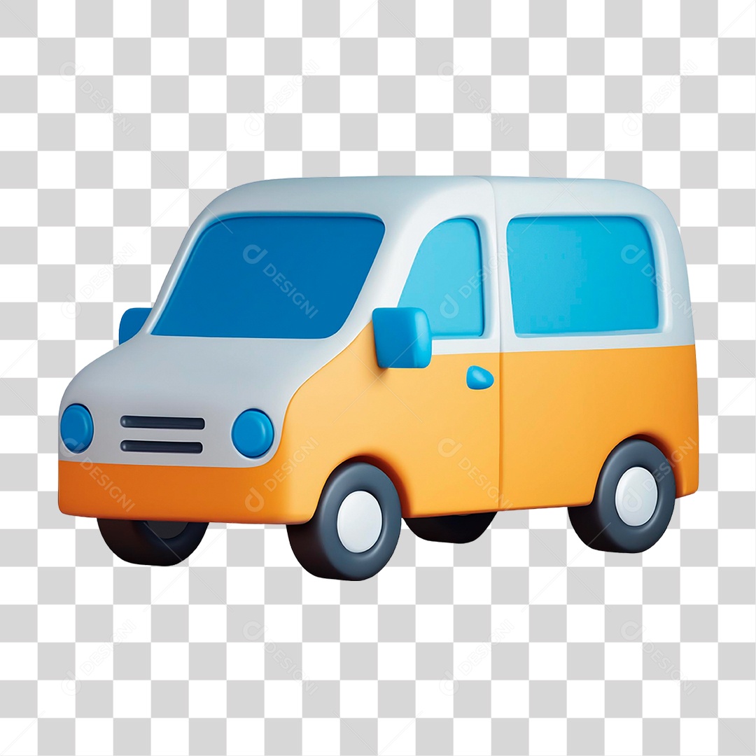 Kombi Amarela PNG Transparente