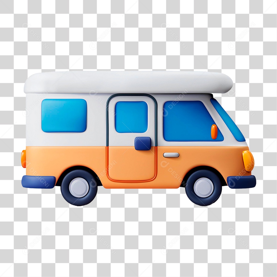 Camper Van Branca PNG Transparente