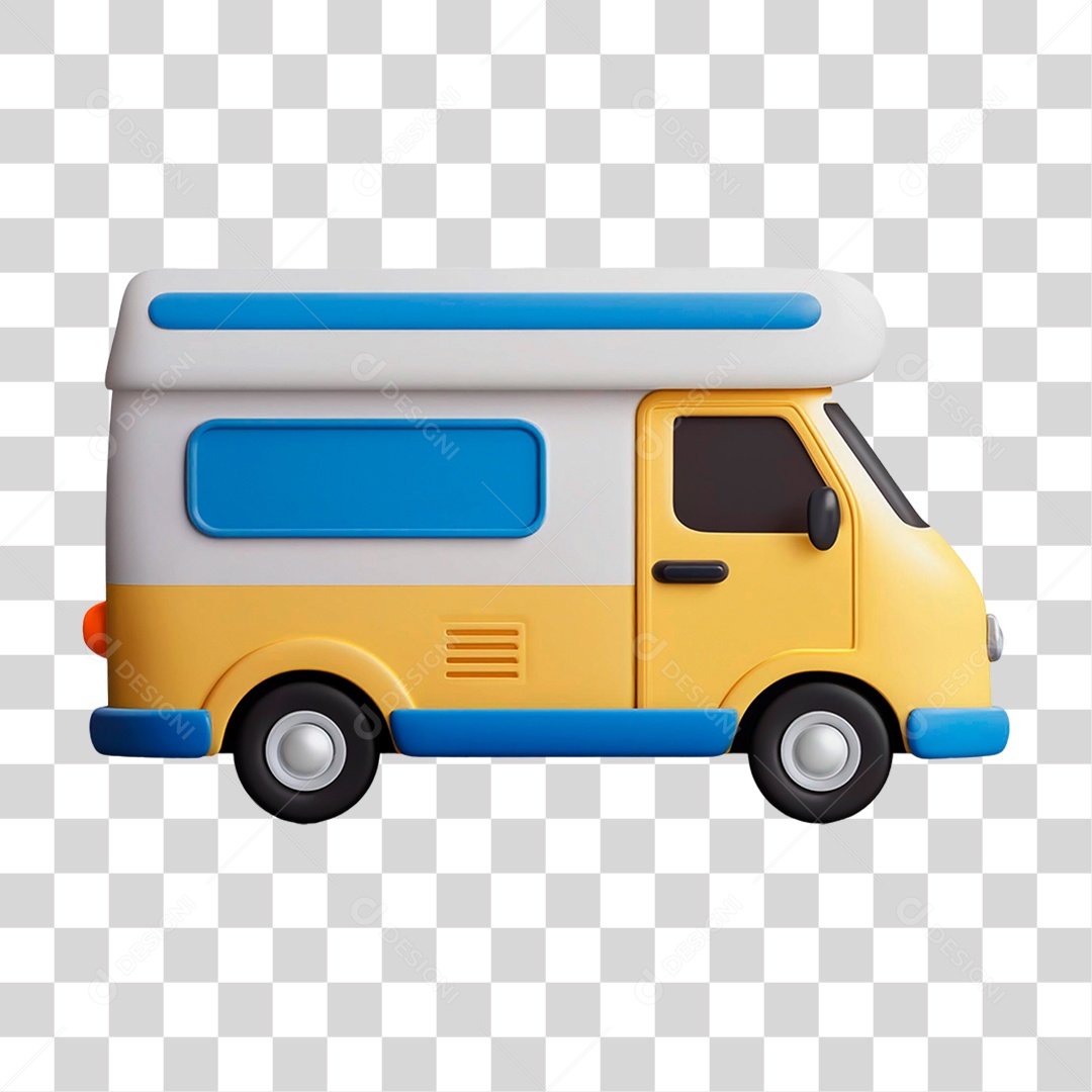 Kombi Amarela PNG Transparente