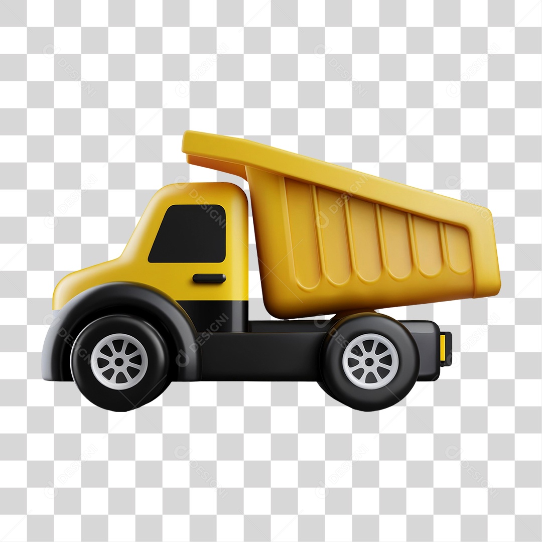 Caminhão Amarelo PNG Transparente