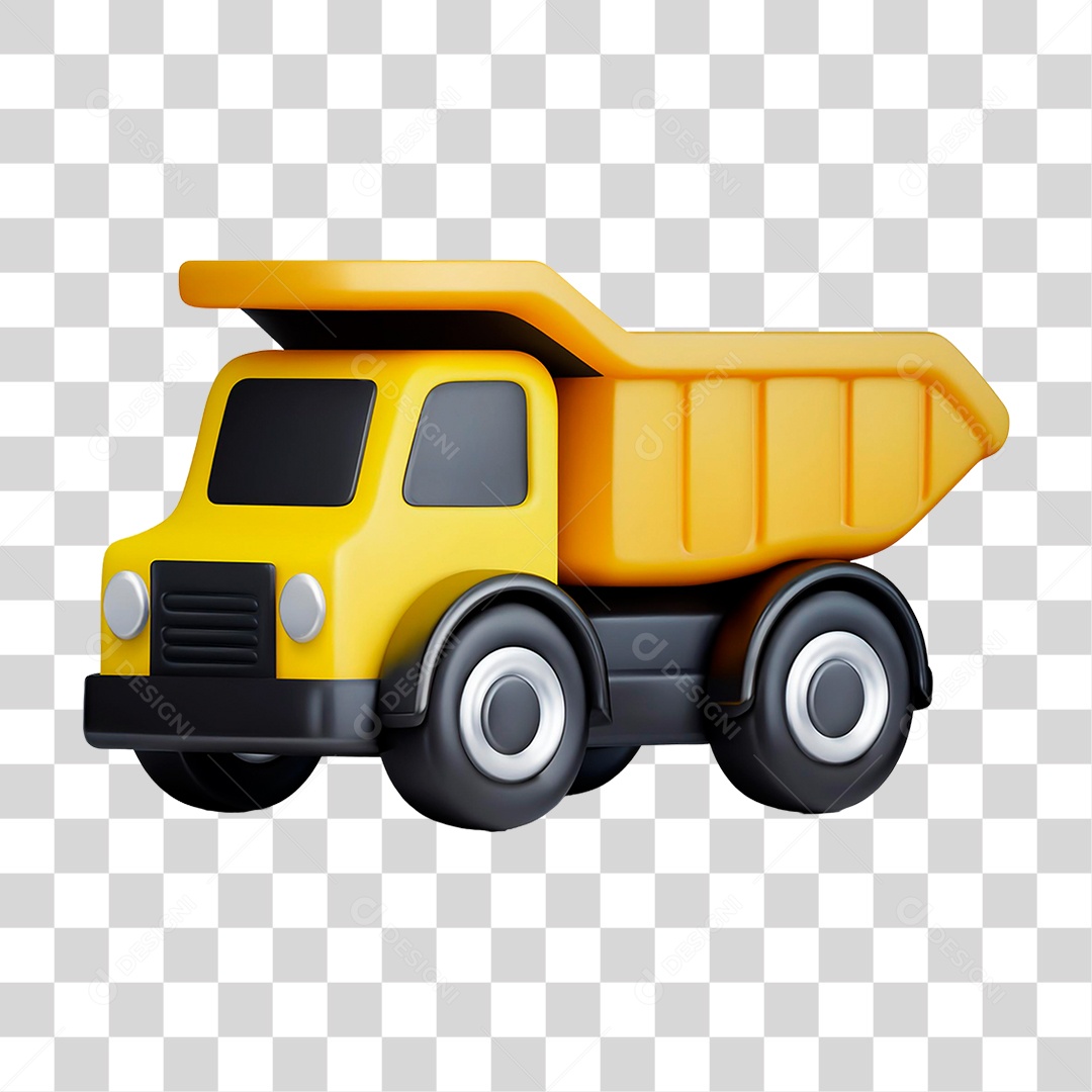 Caminhão Amarelo PNG Transparente