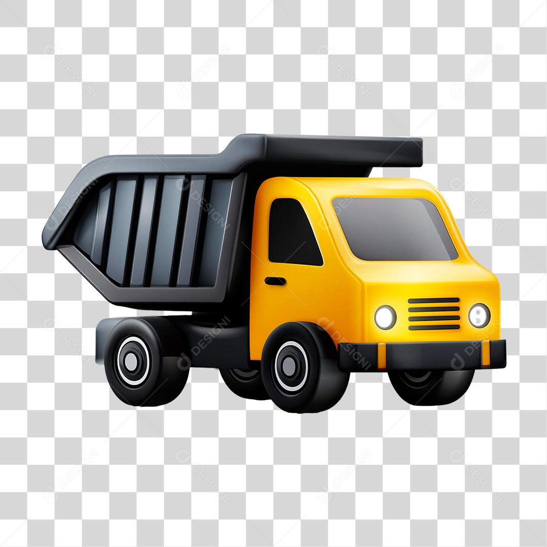 Caminhão Amarelo PNG Transparente