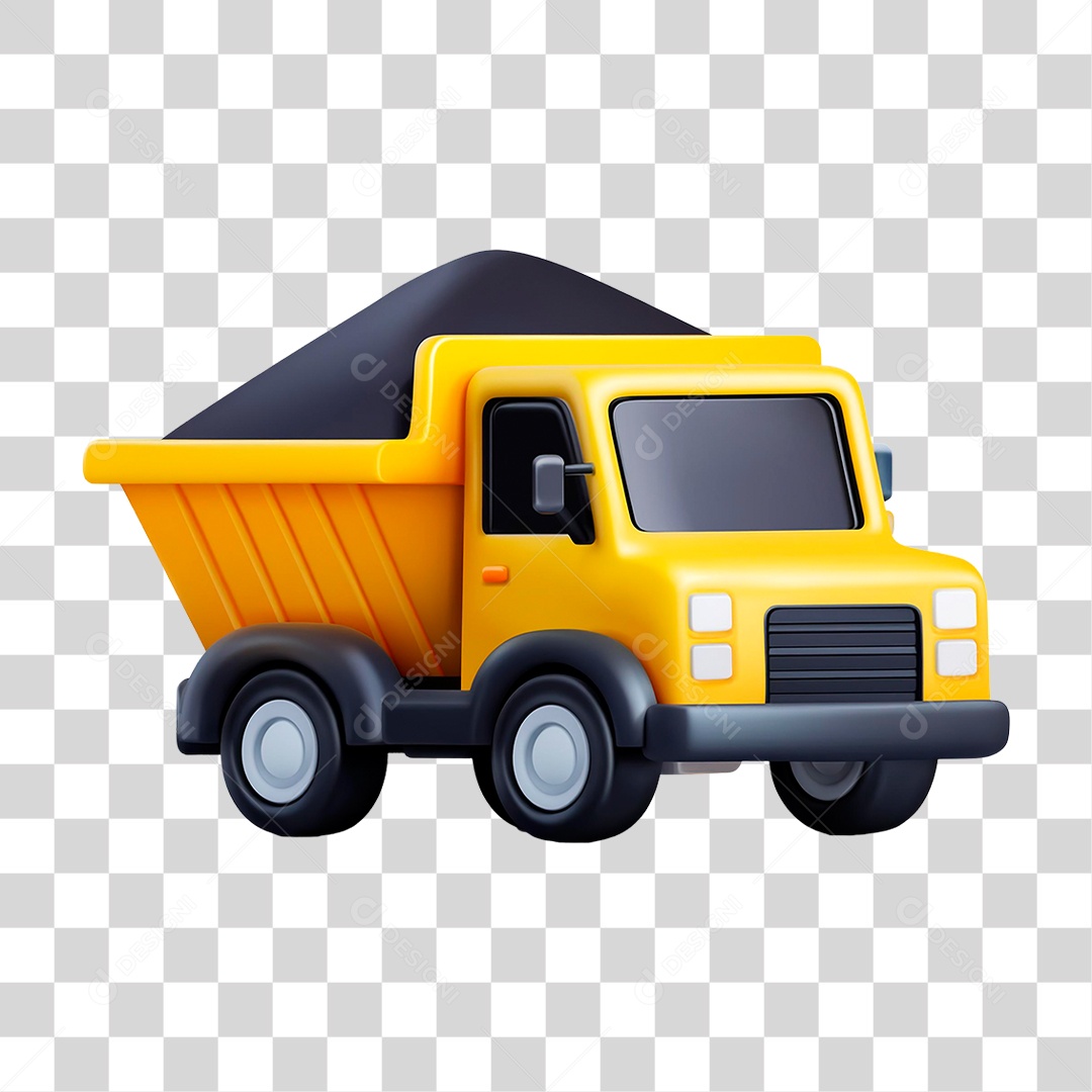 Caminhão Amarelo PNG Transparente