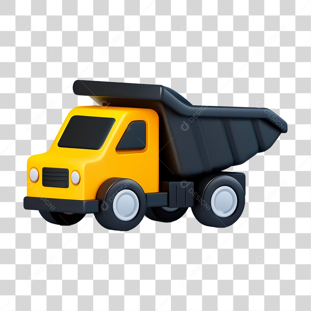 Caminhão Amarelo PNG Transparente