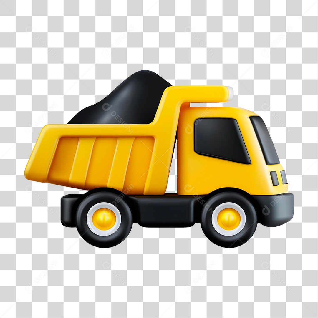 Caminhão Amarelo PNG Transparente