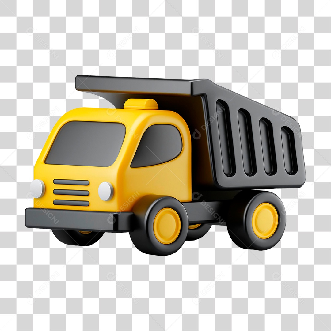 Caminhão Amarelo PNG Transparente