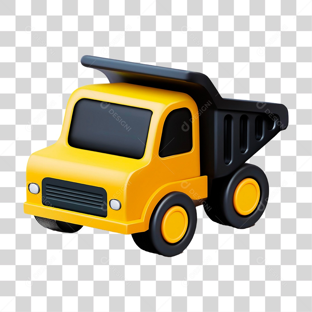Caminhão Amarelo PNG Transparente