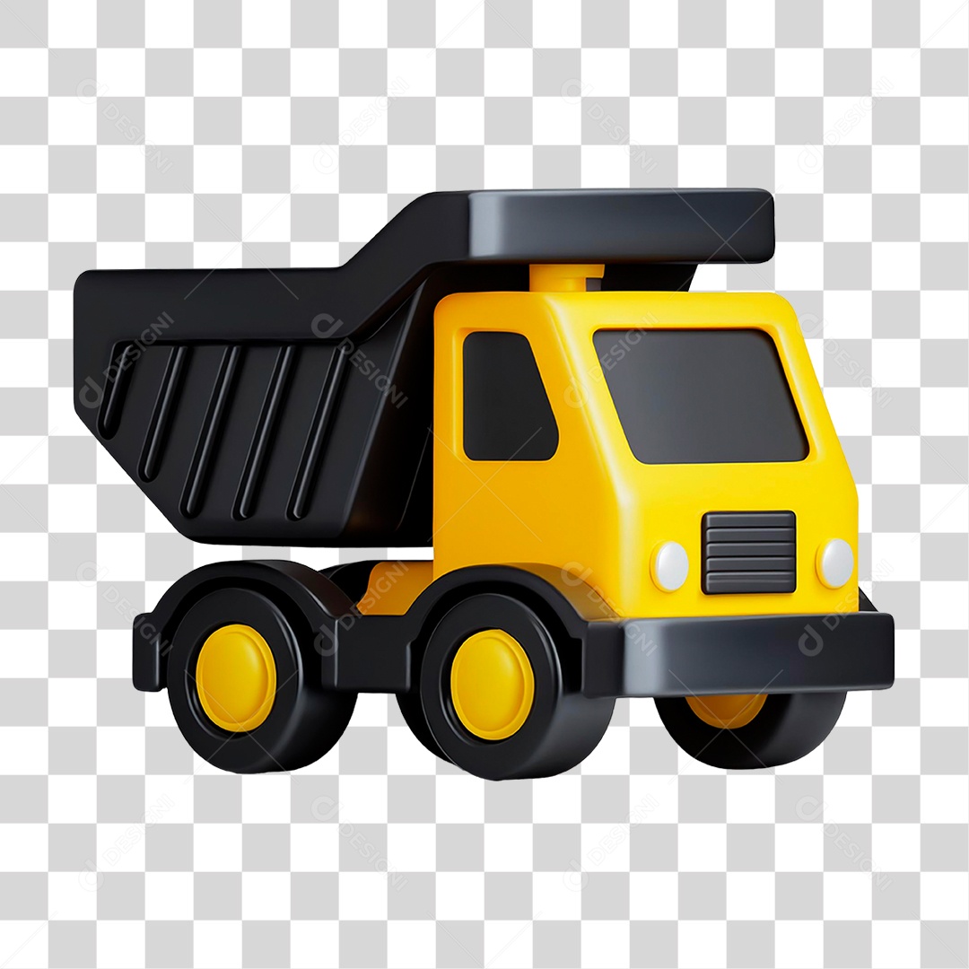 Caminhão Amarelo PNG Transparente