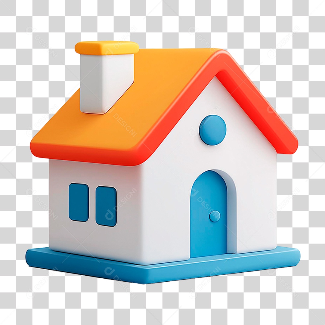 Ícone 3D Casa PNG Transparente