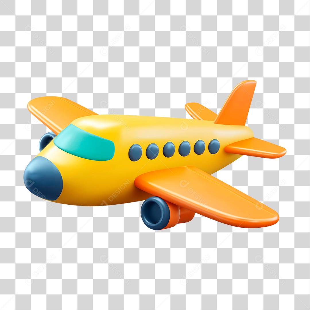 Avião Amarelo PNG Transparente