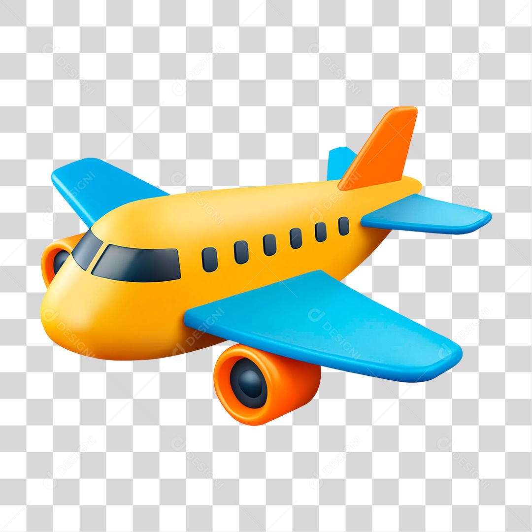 Avião Amarelo PNG Transparente