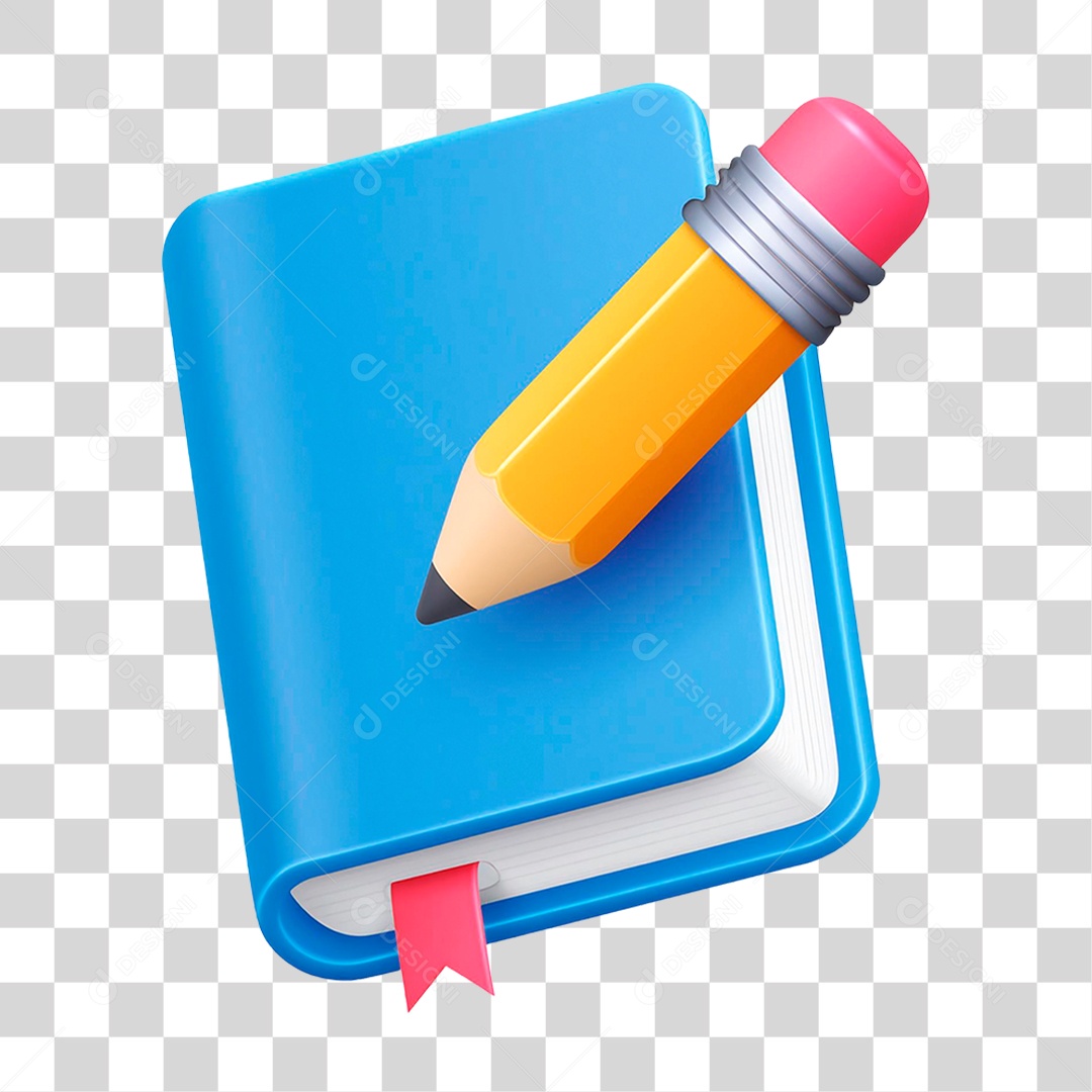 Lápis com Caderno PNG Transparente