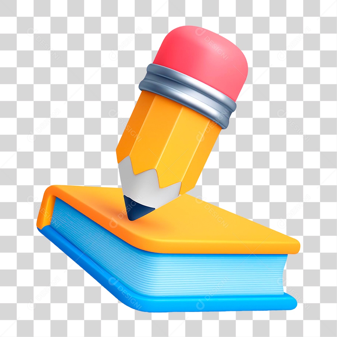 Lápis com Caderno PNG Transparente