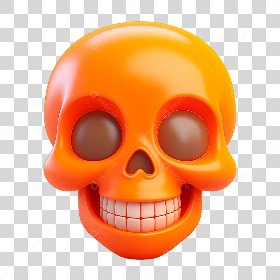 Caveira 3D PNG Transparente