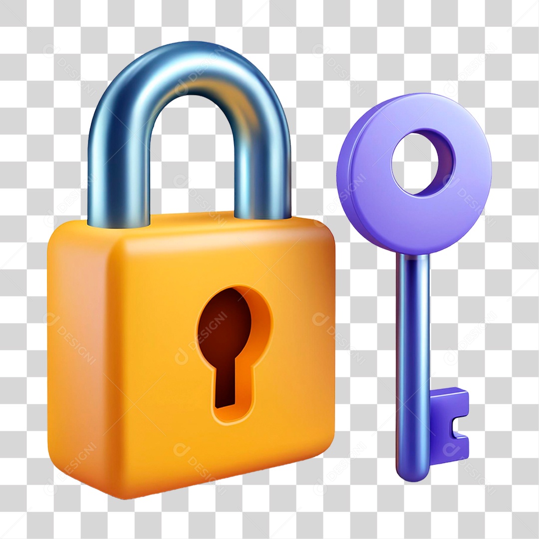 Cadeado com Chave PNG Transparente
