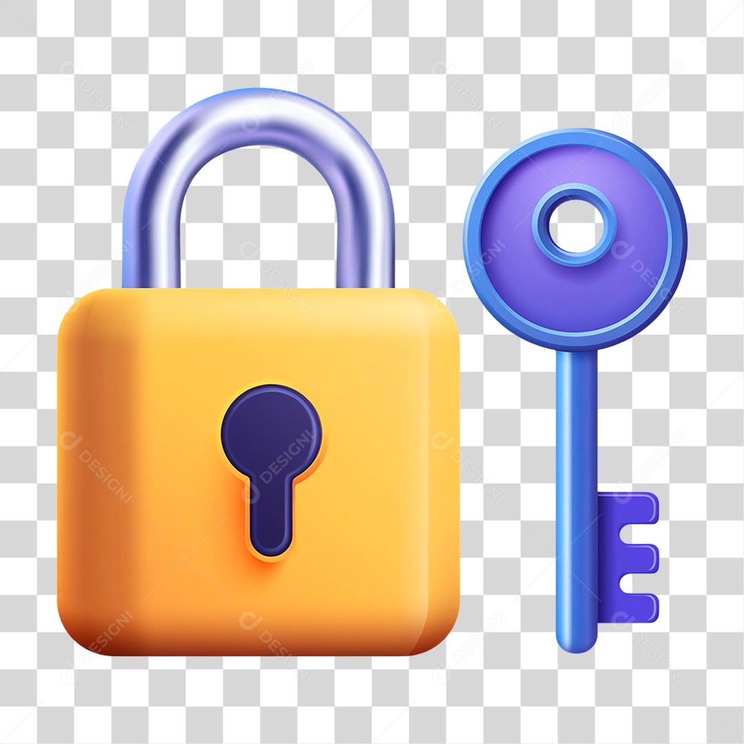 Cadeado com Chave PNG Transparente