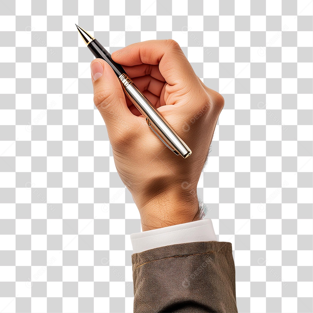 Mão Segurando Caneta PNG Transparente