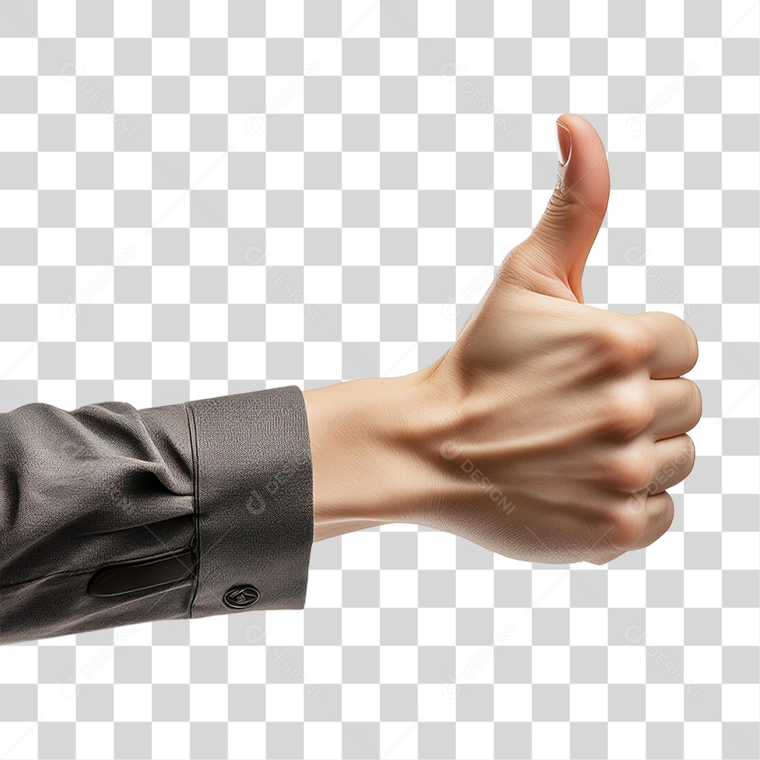 Mão Fazendo Sinal de Positivo PNG Transparente