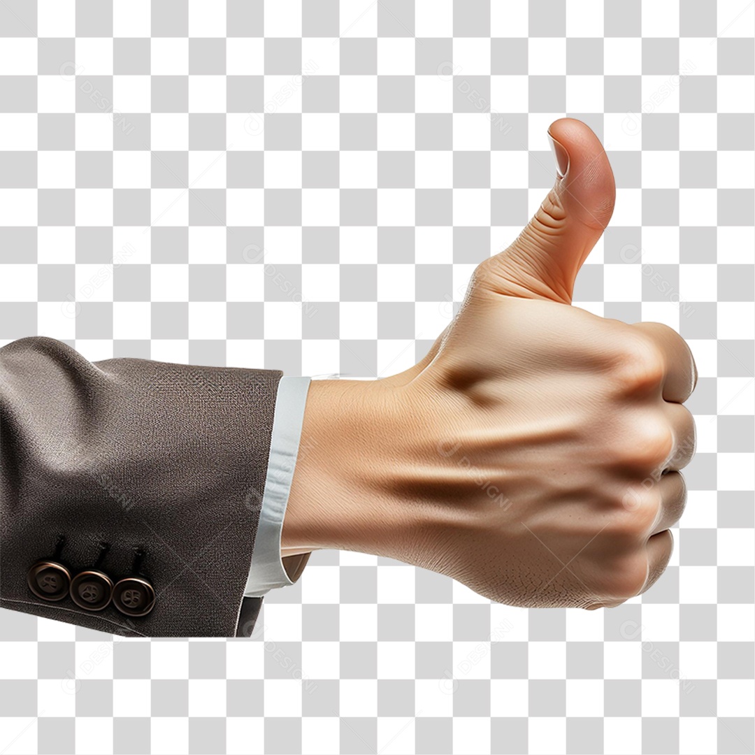 Mão Fazendo Sinal de Positivo PNG Transparente