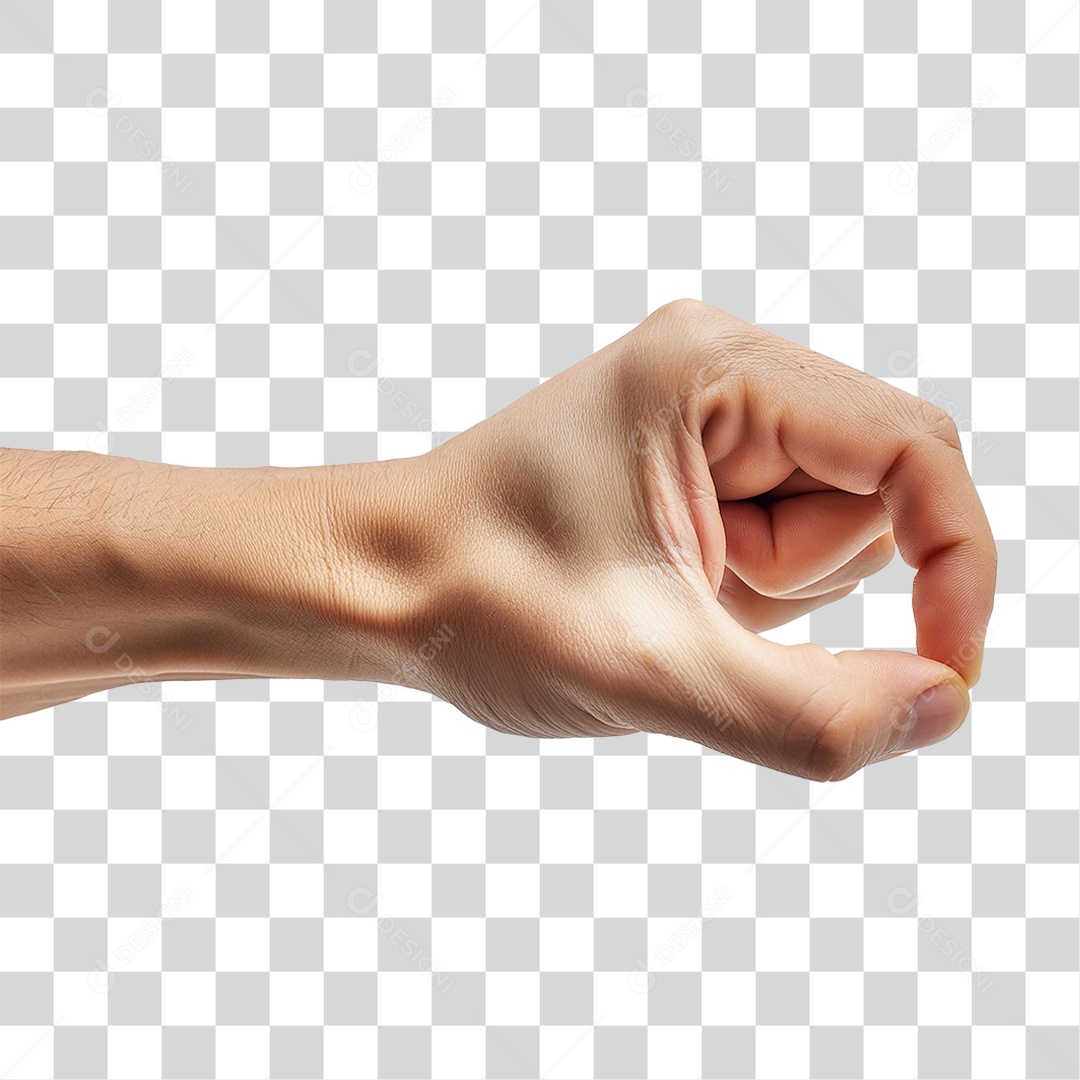Mão com Gesto de Segurar PNG Transparente