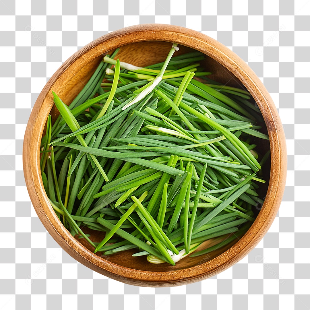 Tigela de Cebolinha Picada PNG Transparente