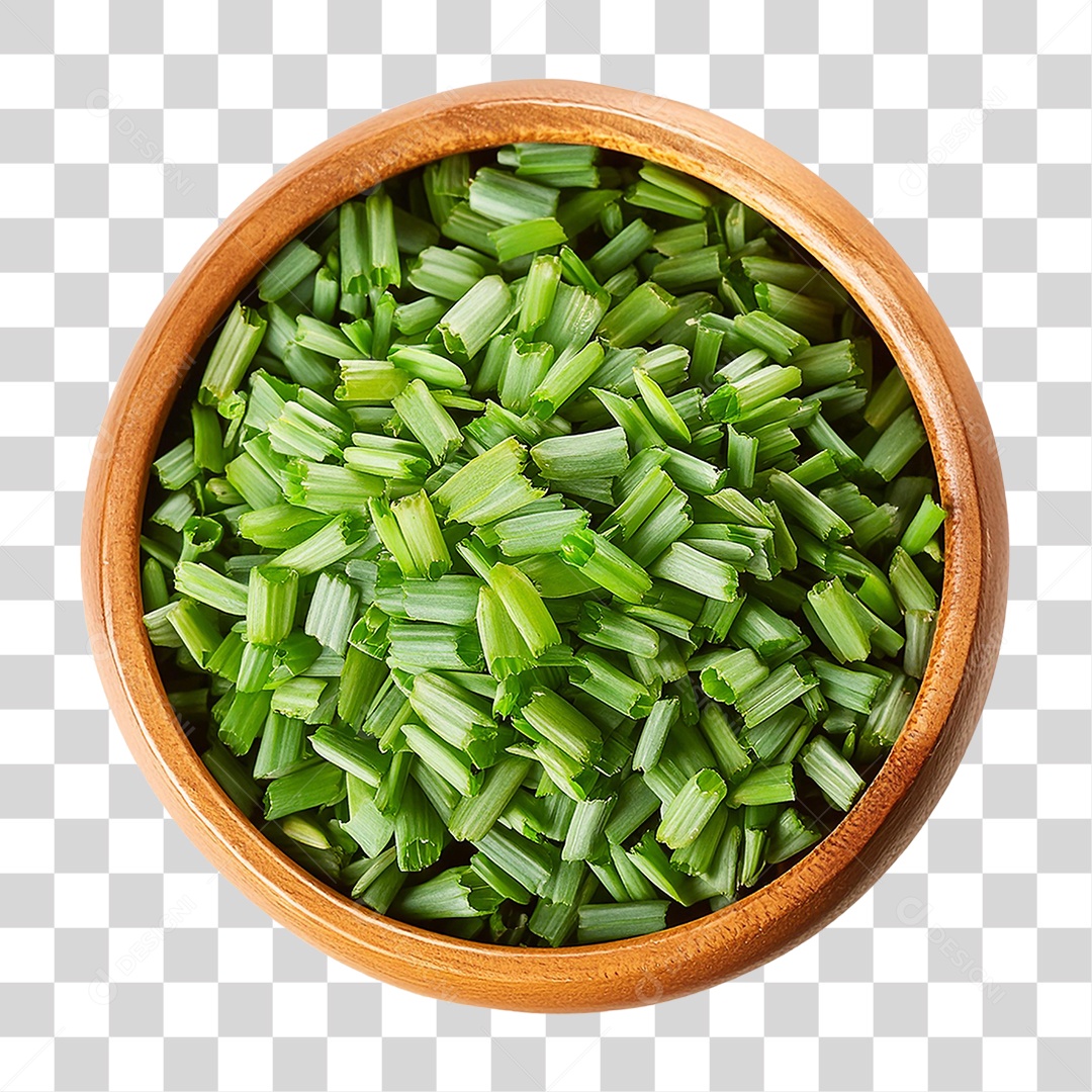 Tigela de Cebolinha Picada PNG Transparente