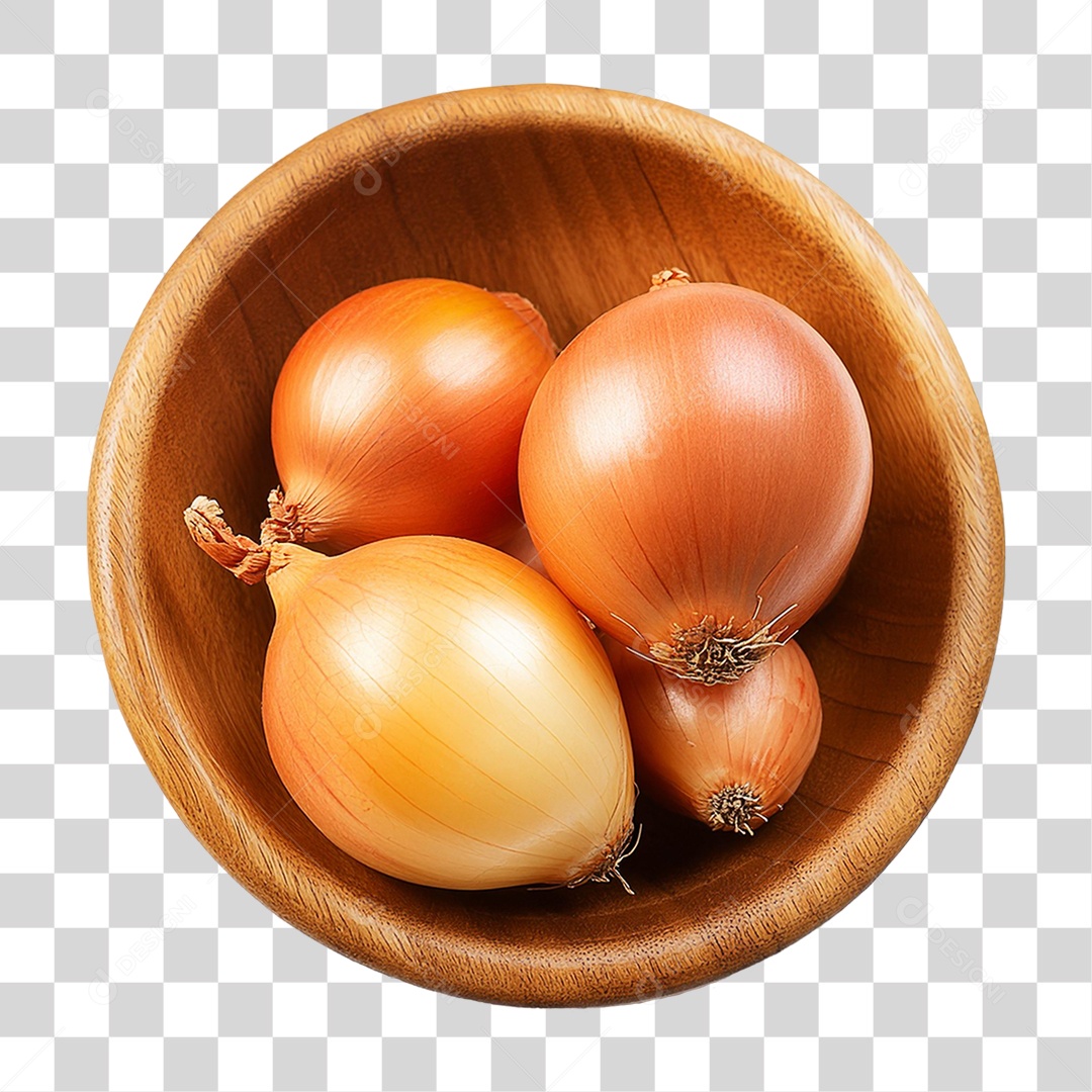 Tigela com Cebola PNG Transparente