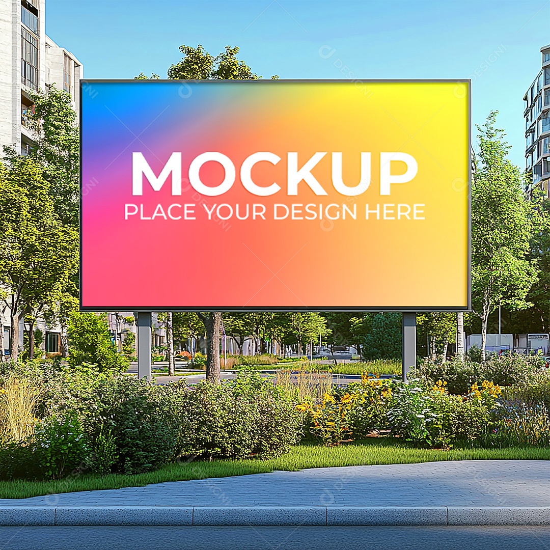 Mockup Painel Publicitário PSD Editável