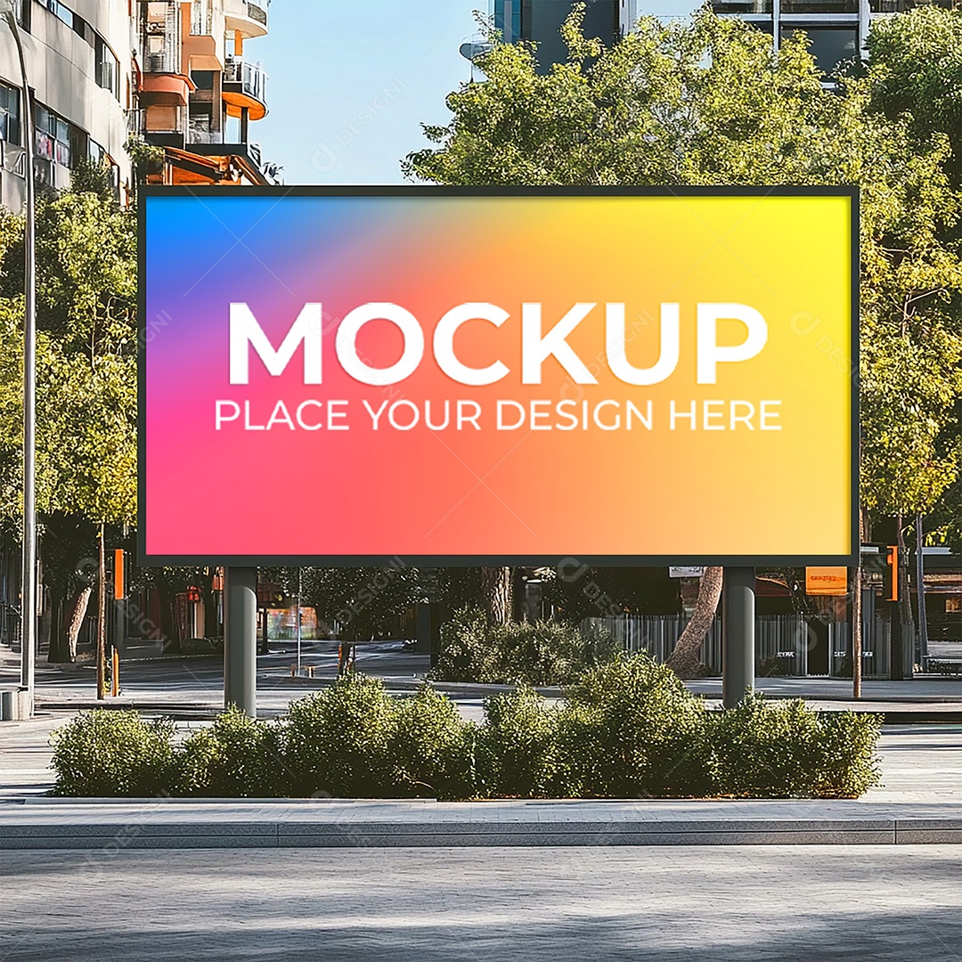 Mockup Painel Publicitário PSD Editável