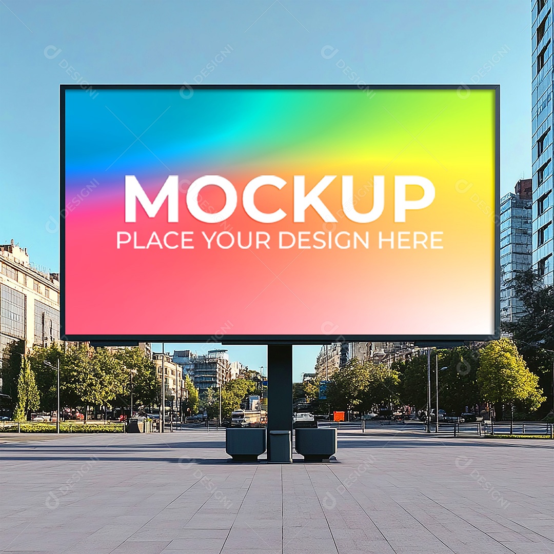 Mockup Painel Publicitário PSD Editável