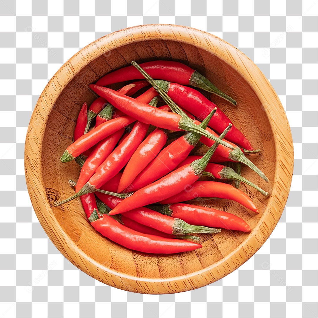 Tigela com Pimentas Vermelha PNG Transparente