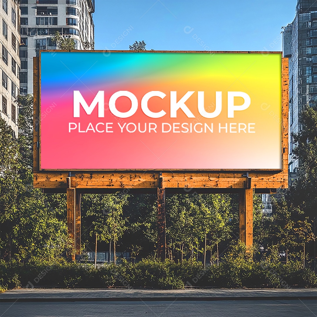Mockup Painel Publicitário PSD Editável