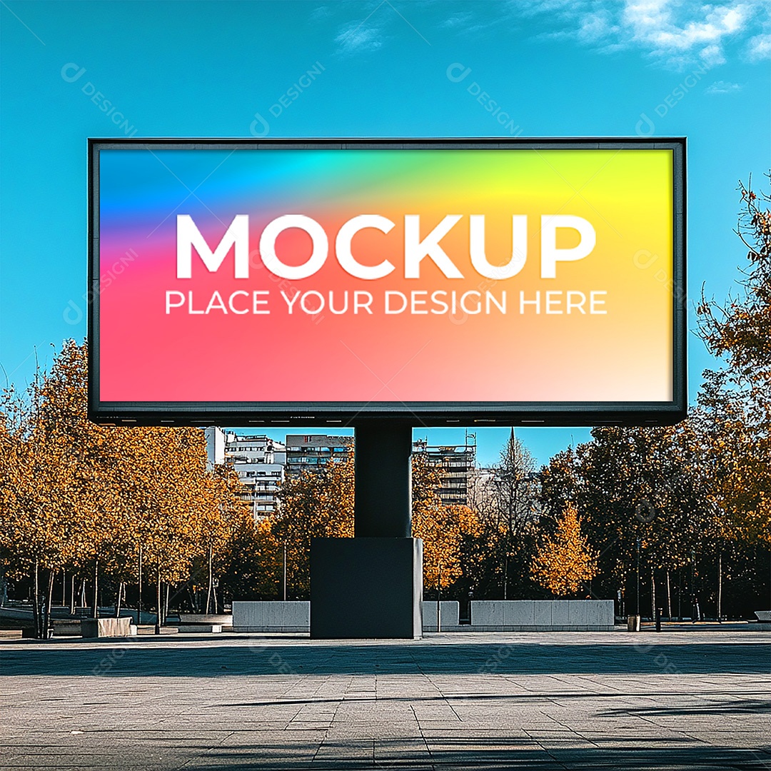 Mockup Painel Publicitário PSD Editável