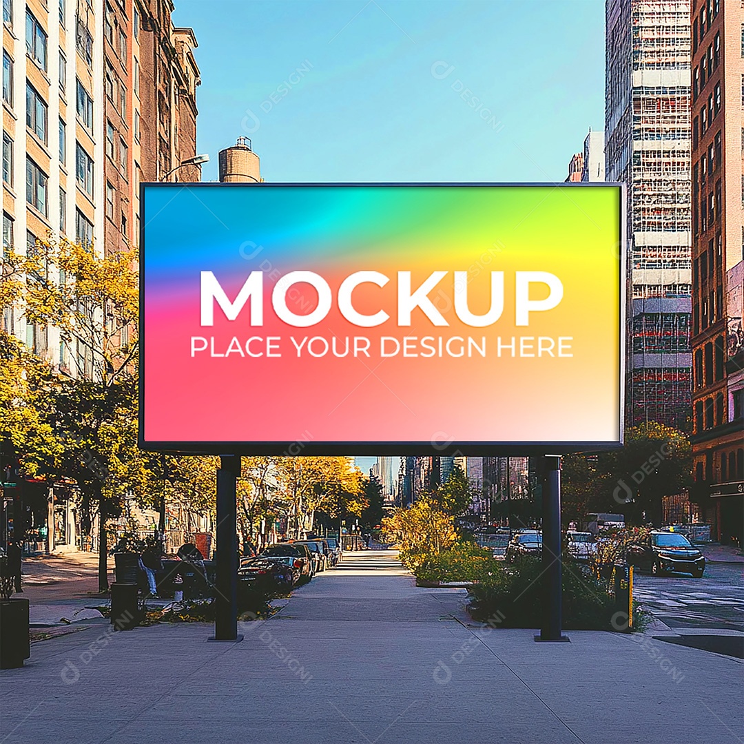 Mockup Painel Publicitário PSD Editável