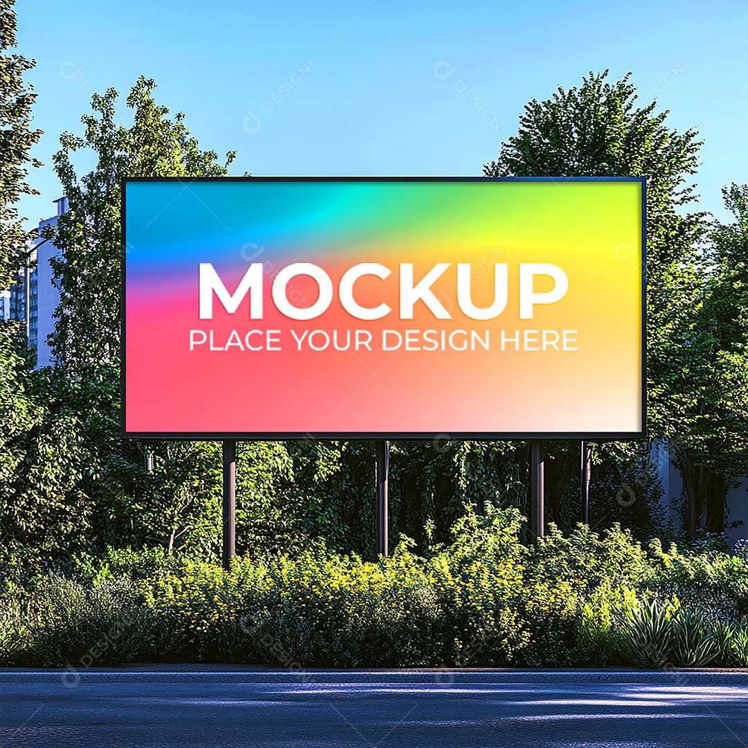Mockup Painel Publicitário PSD Editável