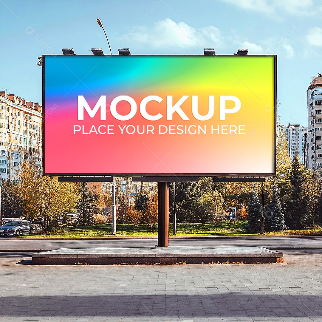 Mockup Painel Publicitário PSD Editável