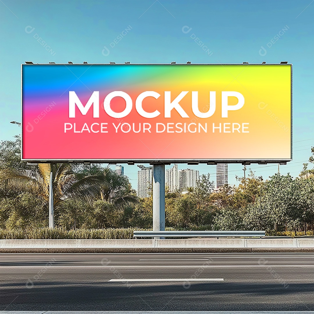 Mockup Painel Publicitário PSD Editável