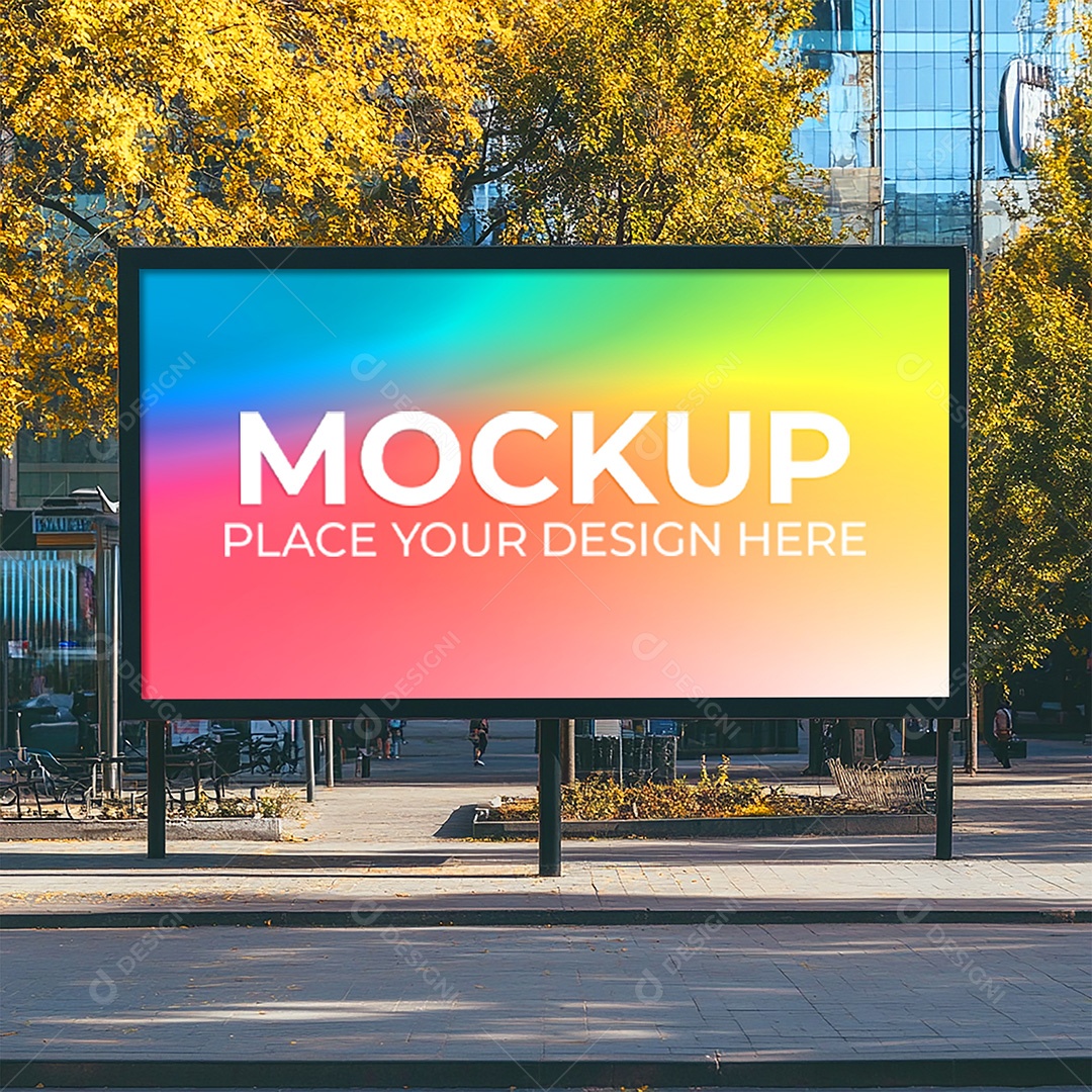 Mockup Painel Publicitário PSD Editável