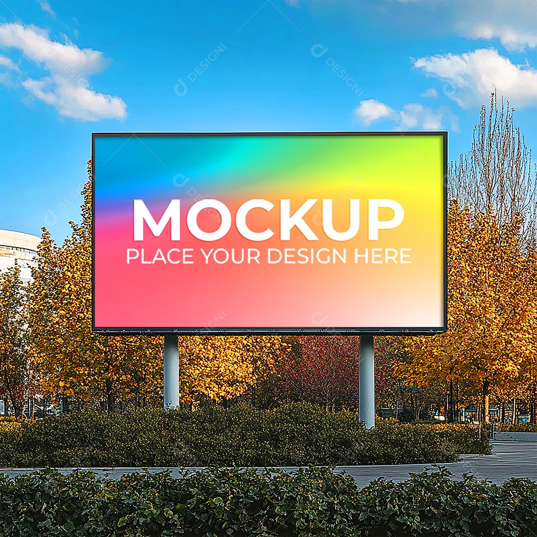 Mockup Painel Publicitário PSD Editável