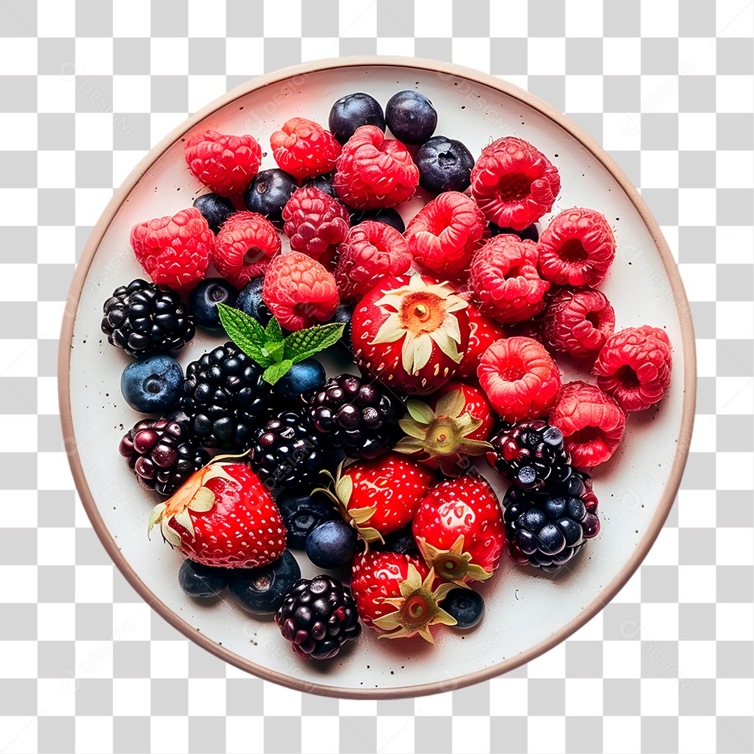Prato com Frutas PNG Transparente