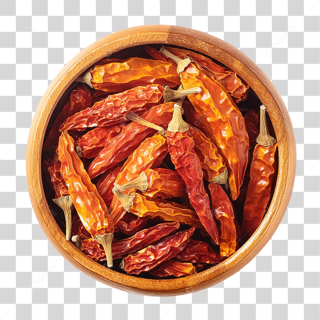 Tigela de Pimentas Secas PNG Transparente