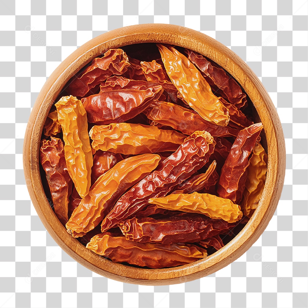 Tigela de Pimentas Secas PNG Transparente