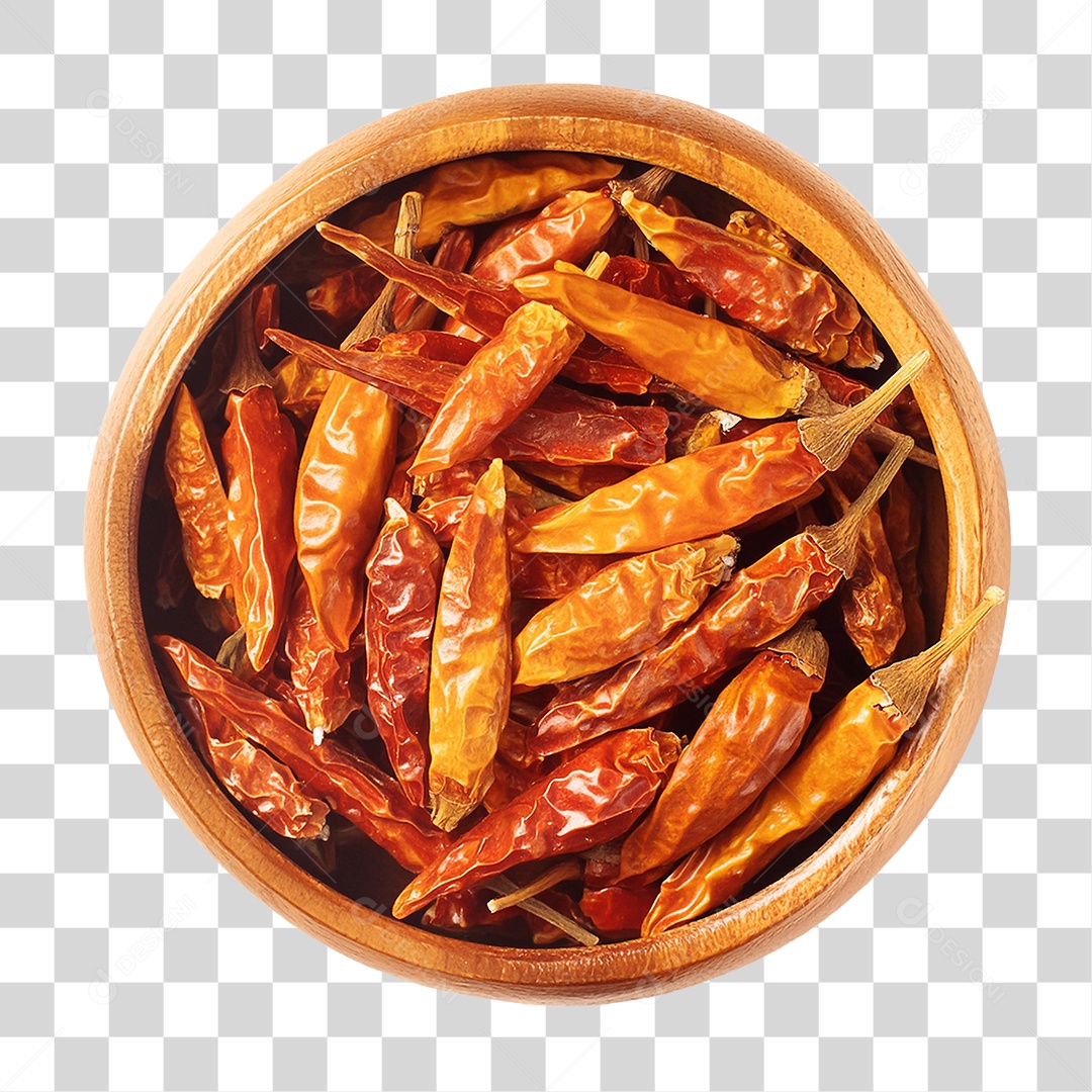 Tigela de Pimentas Secas PNG Transparente