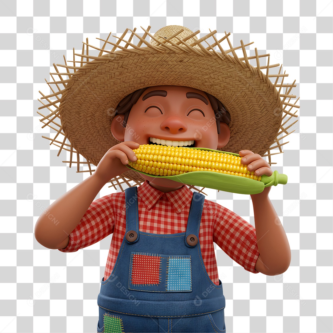 Personagem Homem com Roupa de Festa Junina PNG Transparente