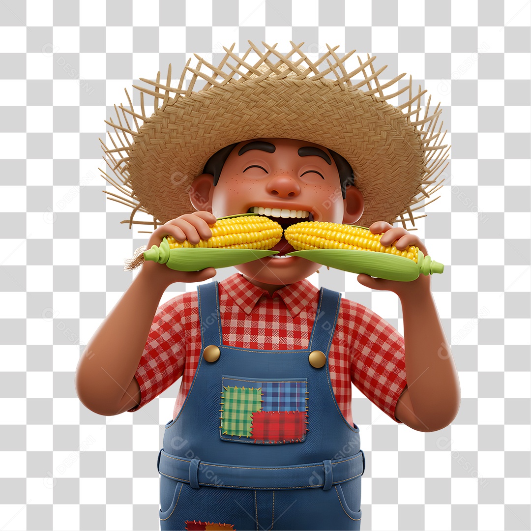 Personagem Homem com Roupa de Festa Junina PNG Transparente